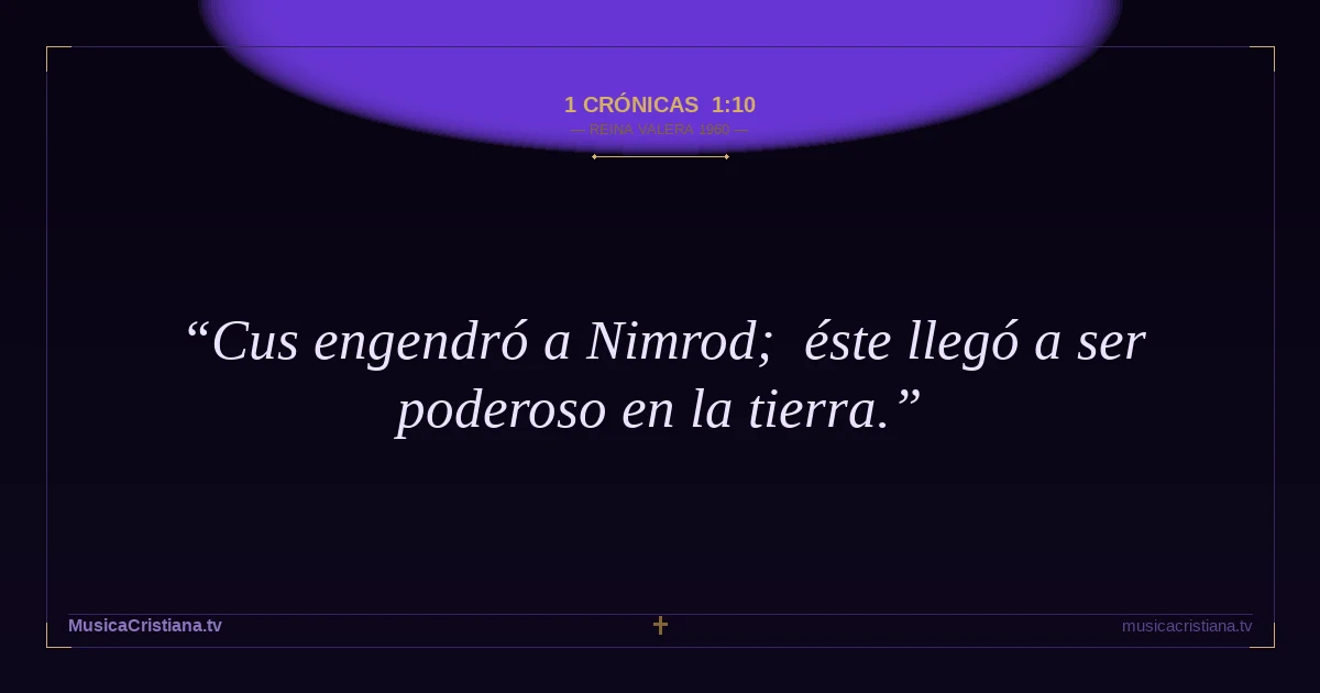 1 Crónicas 1:10 — Biblia Reina Valera 1960 — MusicaCristiana.tv