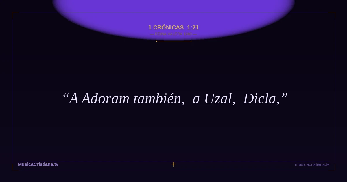 1 Crónicas 1:21 — Biblia Reina Valera 1960 — MusicaCristiana.tv