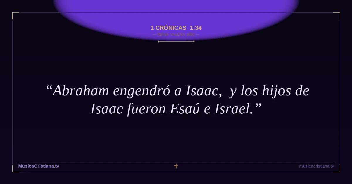 1 Crónicas 1:34 — Biblia Reina Valera 1960 — MusicaCristiana.tv