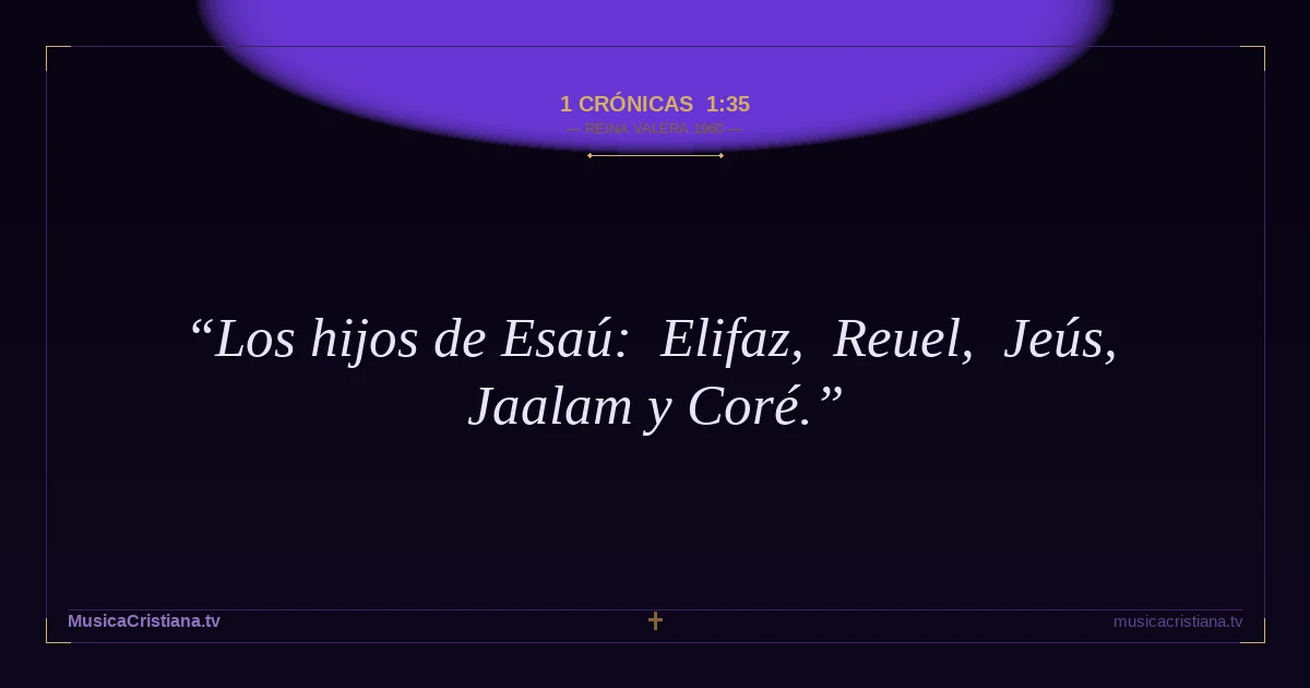 1 Crónicas 1:35 — Biblia Reina Valera 1960 — MusicaCristiana.tv