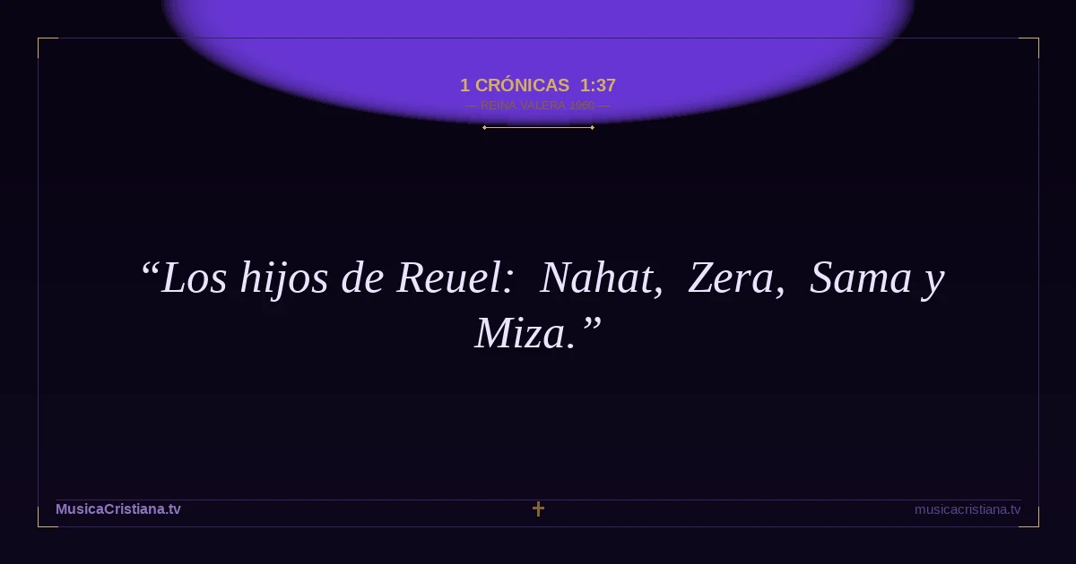 1 Crónicas 1:37 — Biblia Reina Valera 1960 — MusicaCristiana.tv