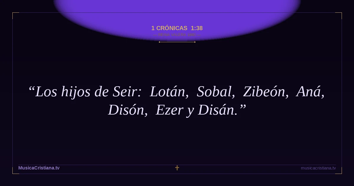 1 Crónicas 1:38 — Biblia Reina Valera 1960 — MusicaCristiana.tv