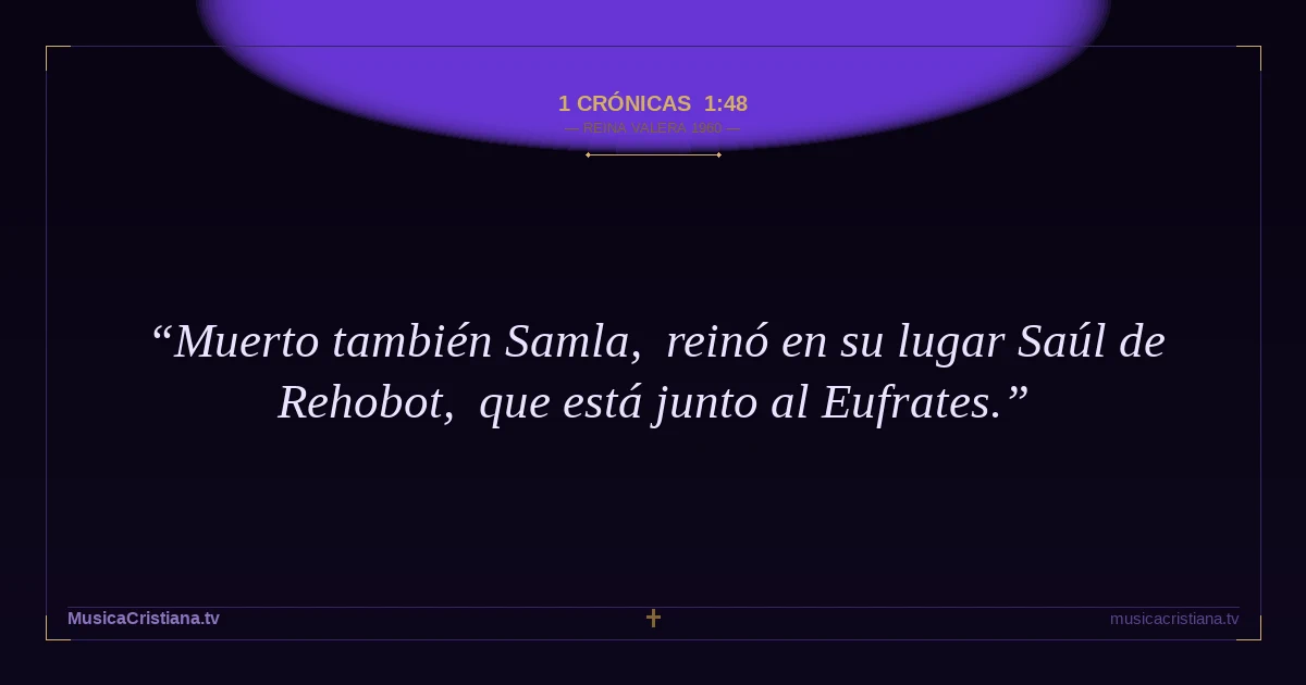 1 Crónicas 1:48 — Biblia Reina Valera 1960 — MusicaCristiana.tv