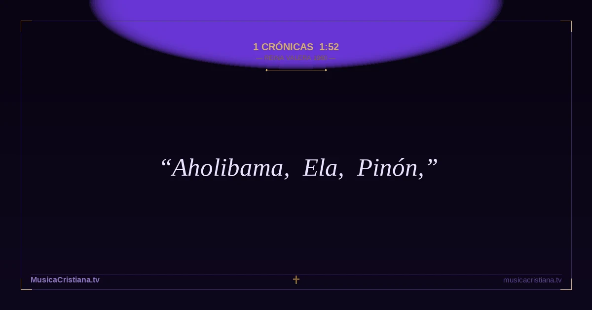 1 Crónicas 1:52 — Biblia Reina Valera 1960 — MusicaCristiana.tv