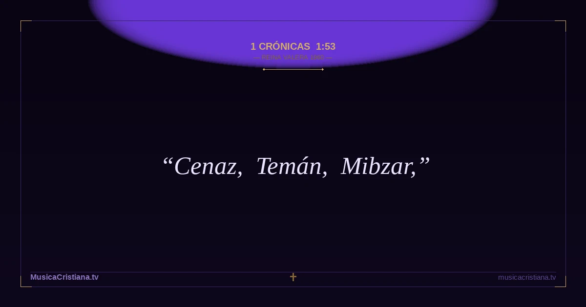 1 Crónicas 1:53 — Biblia Reina Valera 1960 — MusicaCristiana.tv