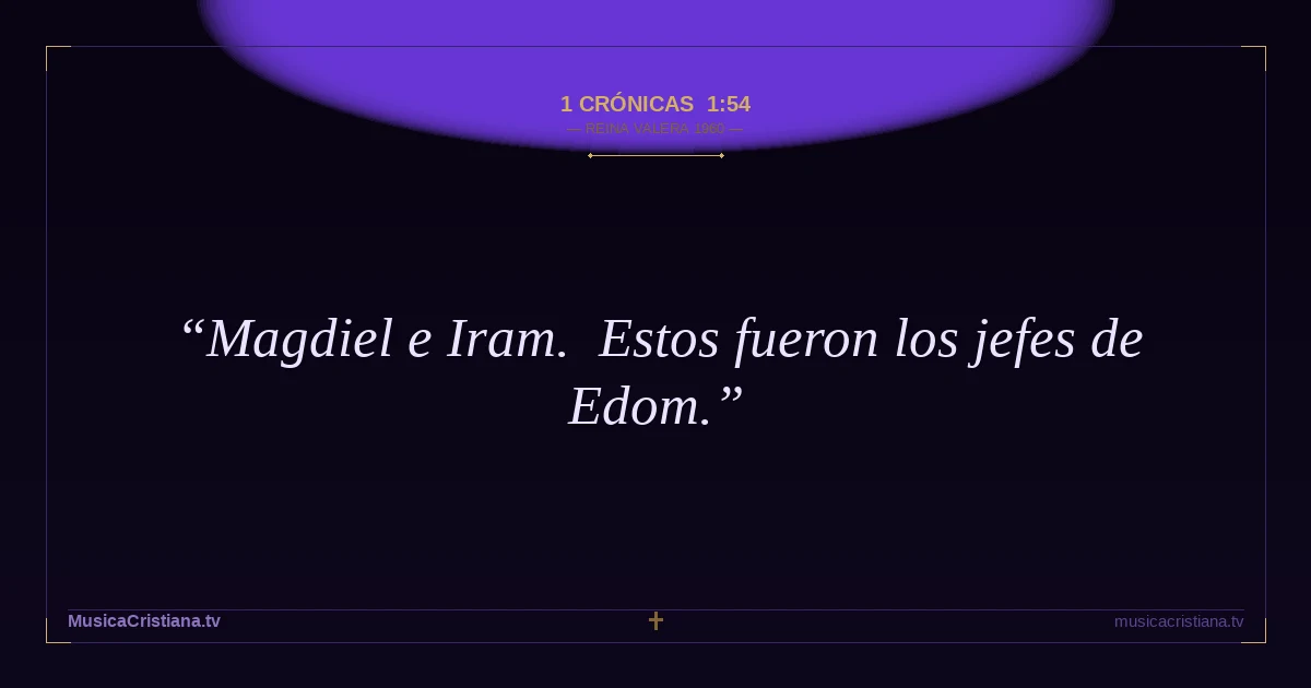 1 Crónicas 1:54 — Biblia Reina Valera 1960 — MusicaCristiana.tv