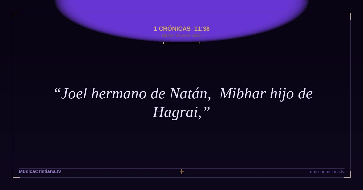 1 Crónicas 11:38 — Biblia Reina Valera 1960 — MusicaCristiana.tv