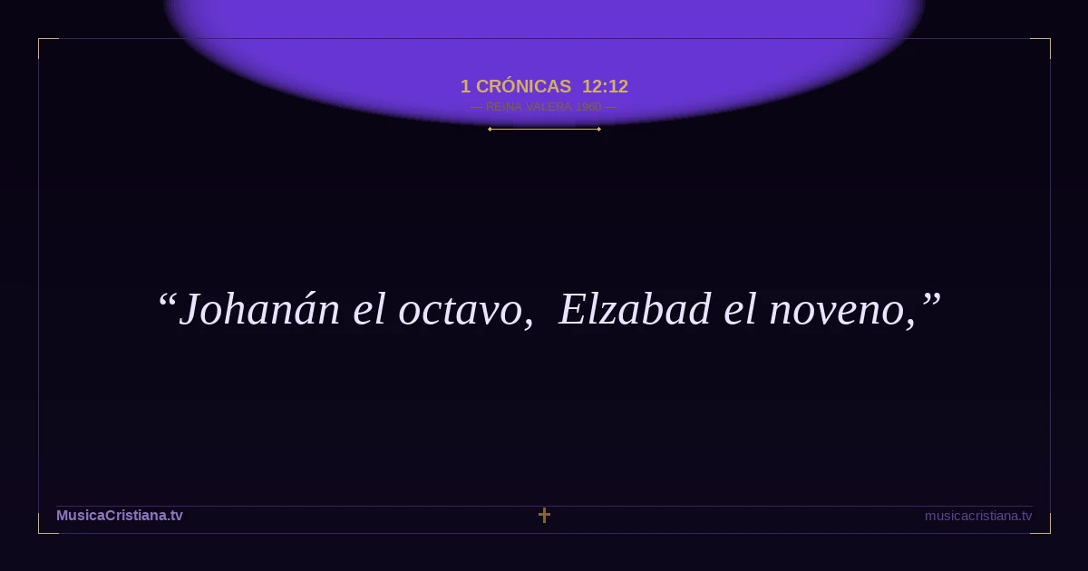 1 Crónicas 12:12 — Biblia Reina Valera 1960 — MusicaCristiana.tv
