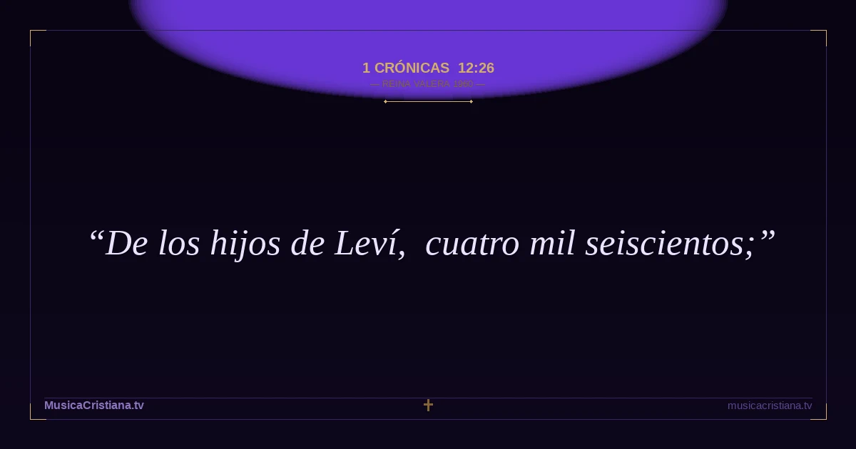 1 Crónicas 12:26 — Biblia Reina Valera 1960 — MusicaCristiana.tv