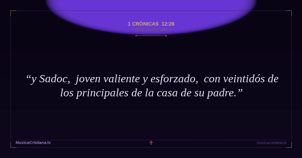 1 Crónicas 12:28 — Biblia Reina Valera 1960 — MusicaCristiana.tv