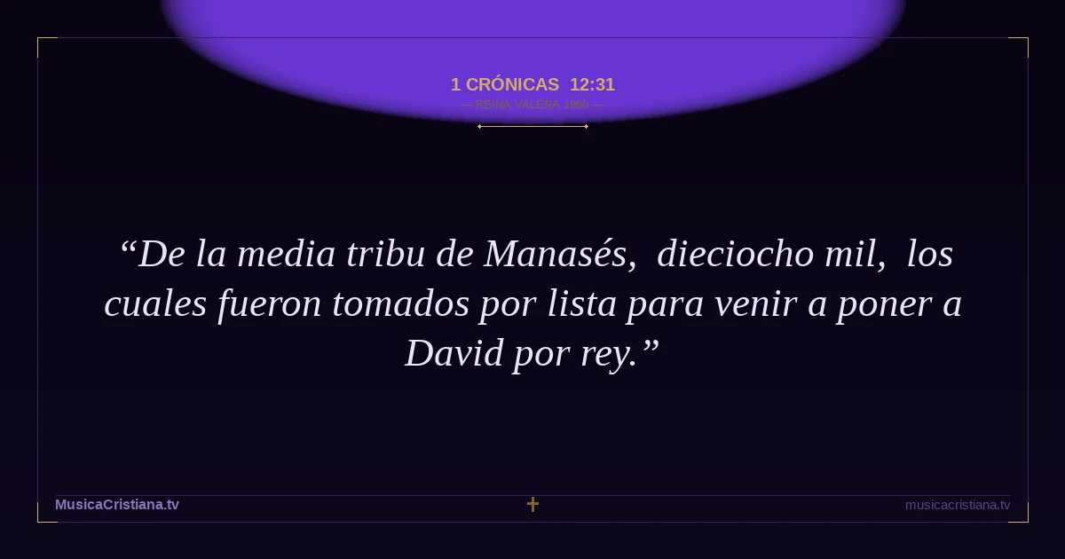 1 Crónicas 12:31 — Biblia Reina Valera 1960 — MusicaCristiana.tv
