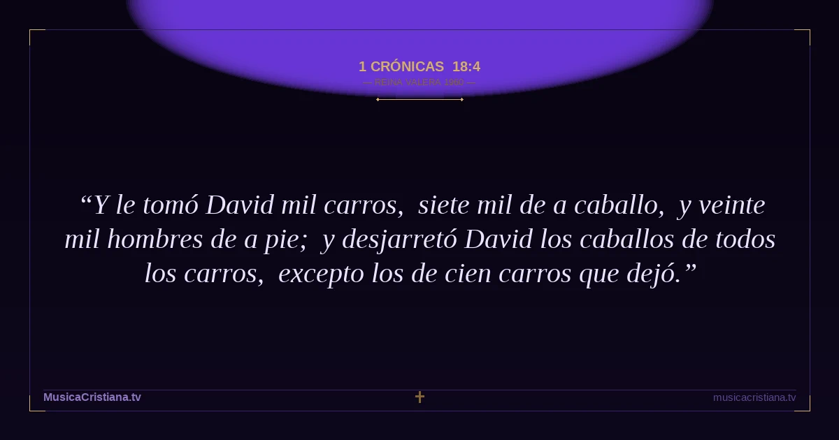 1 Crónicas 18:4 — Biblia Reina Valera 1960 — MusicaCristiana.tv
