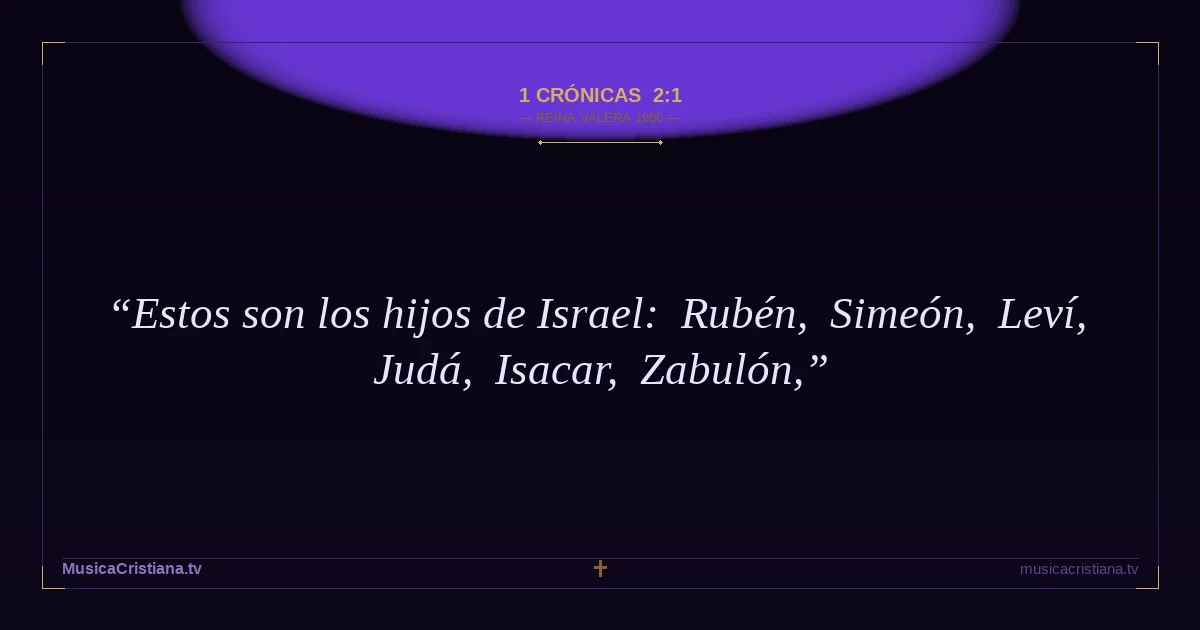 1 Crónicas 2:1 — Biblia Reina Valera 1960 — MusicaCristiana.tv