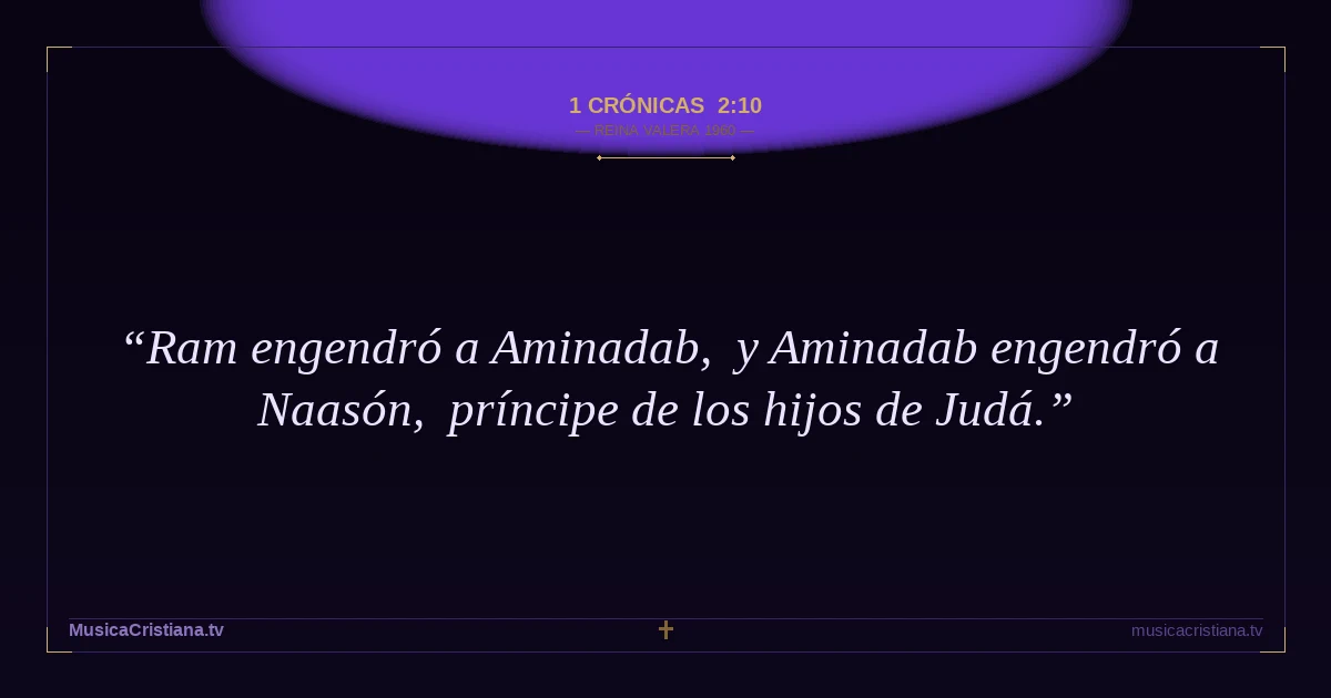 1 Crónicas 2:10 — Biblia Reina Valera 1960 — MusicaCristiana.tv