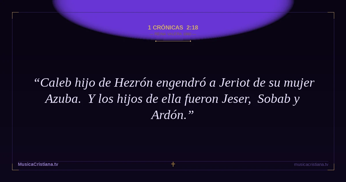 1 Crónicas 2:18 — Biblia Reina Valera 1960 — MusicaCristiana.tv