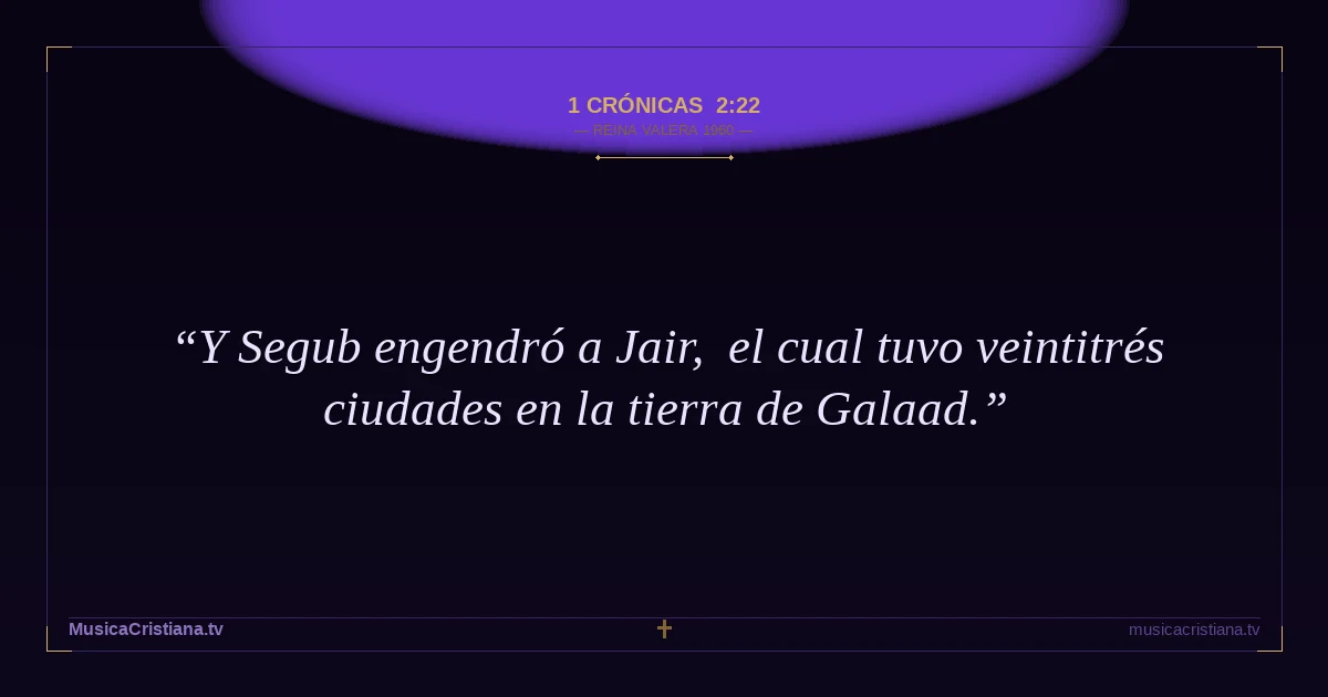 1 Crónicas 2:22 — Biblia Reina Valera 1960 — MusicaCristiana.tv
