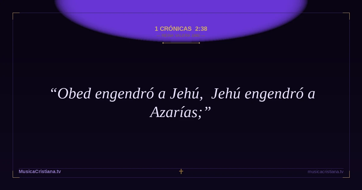 1 Crónicas 2:38 — Biblia Reina Valera 1960 — MusicaCristiana.tv