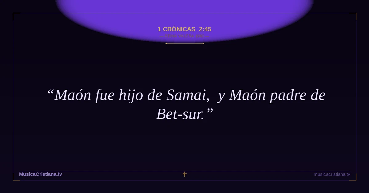 1 Crónicas 2:45 — Biblia Reina Valera 1960 — MusicaCristiana.tv
