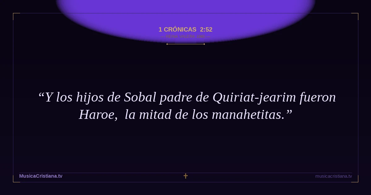 1 Crónicas 2:52 — Biblia Reina Valera 1960 — MusicaCristiana.tv