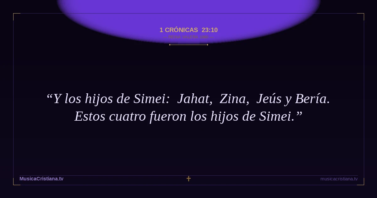 1 Crónicas 23:10 — Biblia Reina Valera 1960 — MusicaCristiana.tv