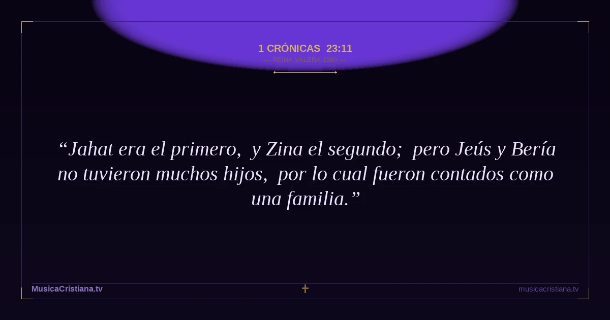 1 Crónicas 23:11 — Biblia Reina Valera 1960 — MusicaCristiana.tv