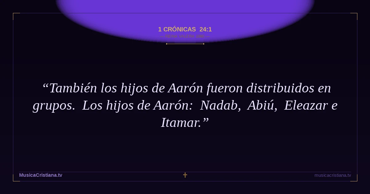 1 Crónicas 24:1 — Biblia Reina Valera 1960 — MusicaCristiana.tv