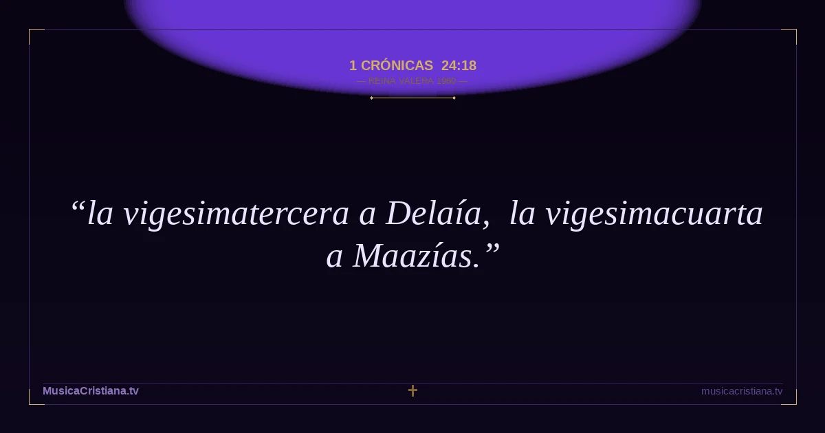 1 Crónicas 24:18 — Biblia Reina Valera 1960 — MusicaCristiana.tv