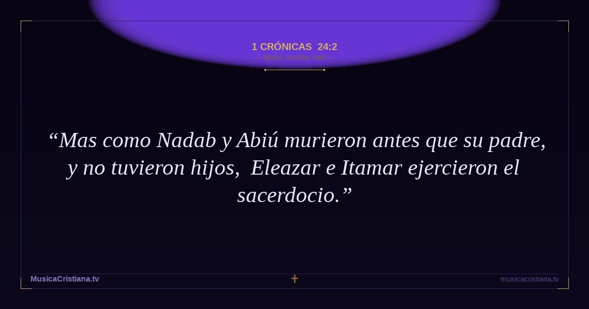 1 Crónicas 24:2 — Biblia Reina Valera 1960 — MusicaCristiana.tv