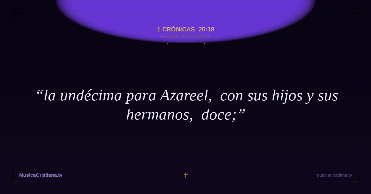 1 Crónicas 25:18 — Biblia Reina Valera 1960 — MusicaCristiana.tv
