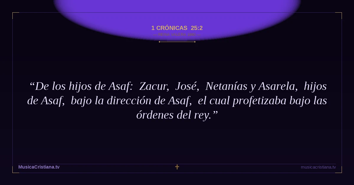 1 Crónicas 25:2 — Biblia Reina Valera 1960 — MusicaCristiana.tv