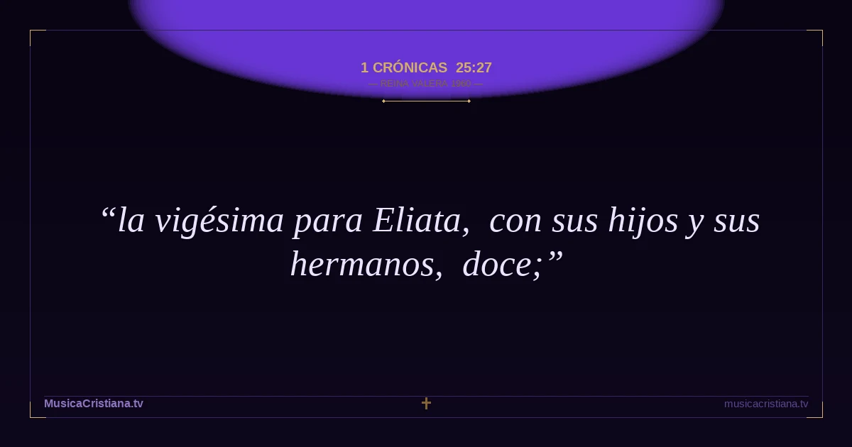 1 Crónicas 25:27 — Biblia Reina Valera 1960 — MusicaCristiana.tv