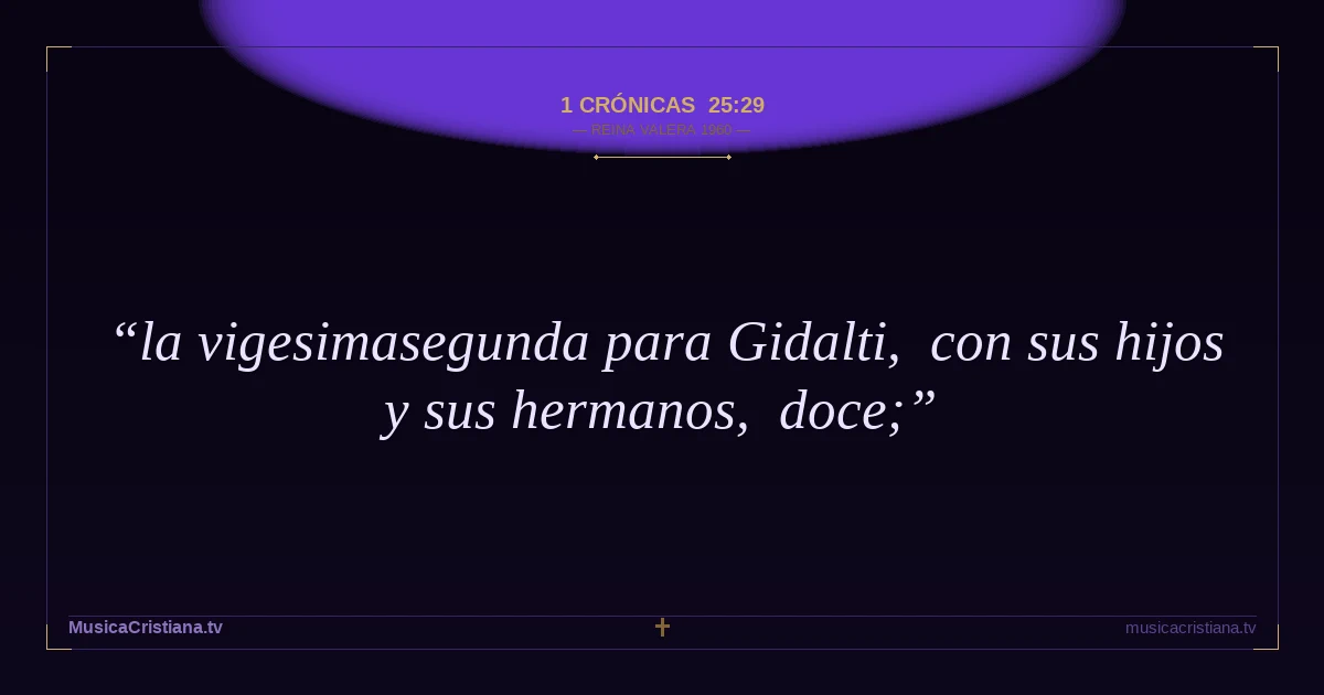 1 Crónicas 25:29 — Biblia Reina Valera 1960 — MusicaCristiana.tv