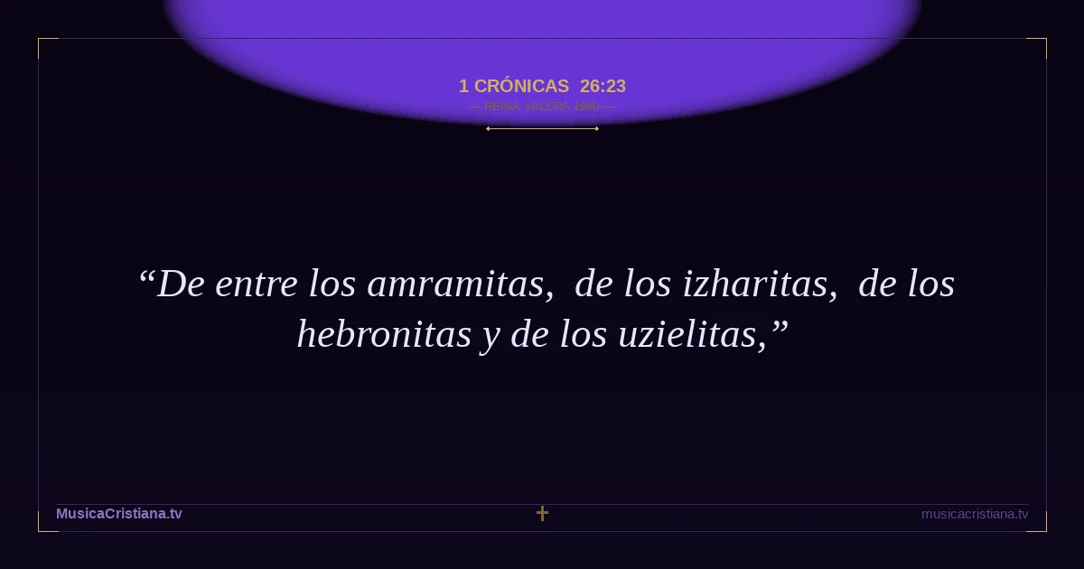 1 Crónicas 26:23 — Biblia Reina Valera 1960 — MusicaCristiana.tv