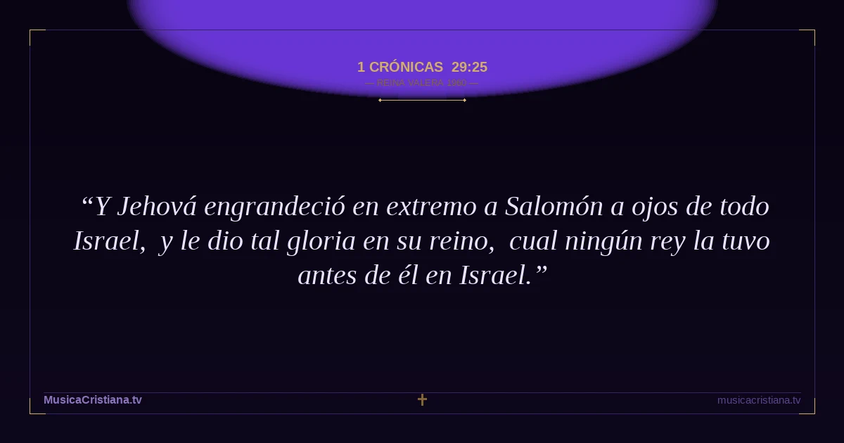 1 Crónicas 29:25 — Biblia Reina Valera 1960 — MusicaCristiana.tv