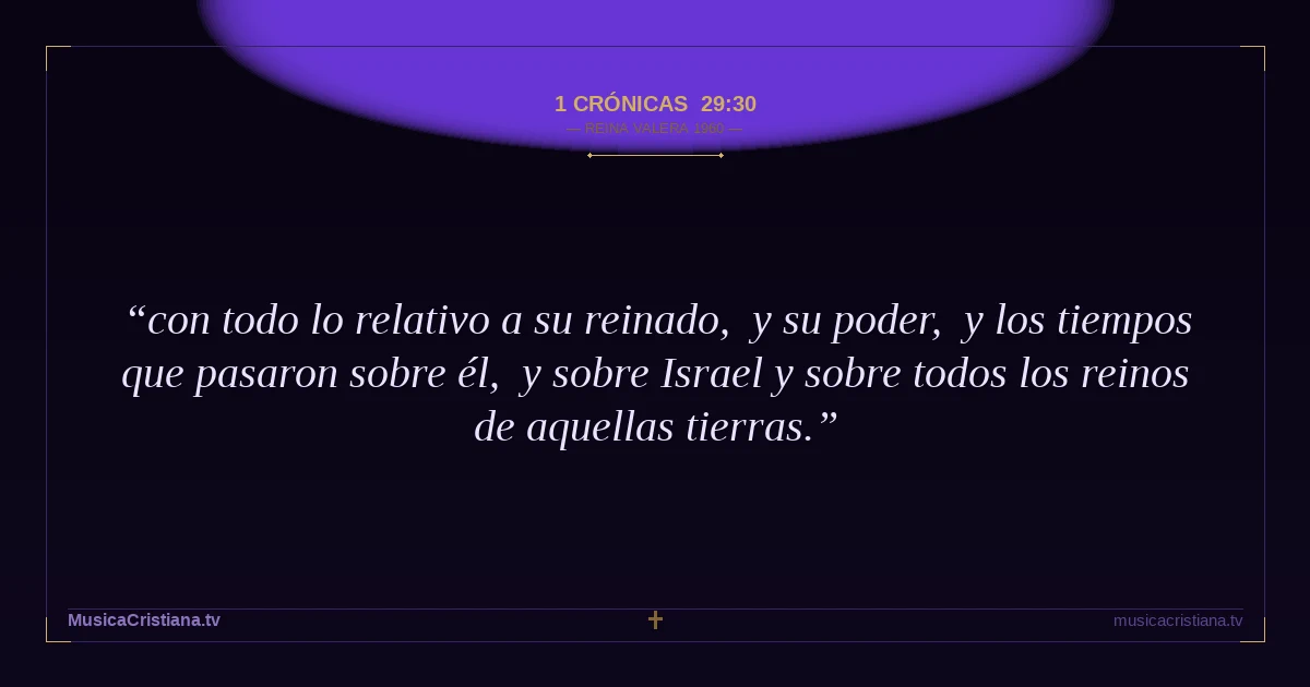 1 Crónicas 29:30 — Biblia Reina Valera 1960 — MusicaCristiana.tv