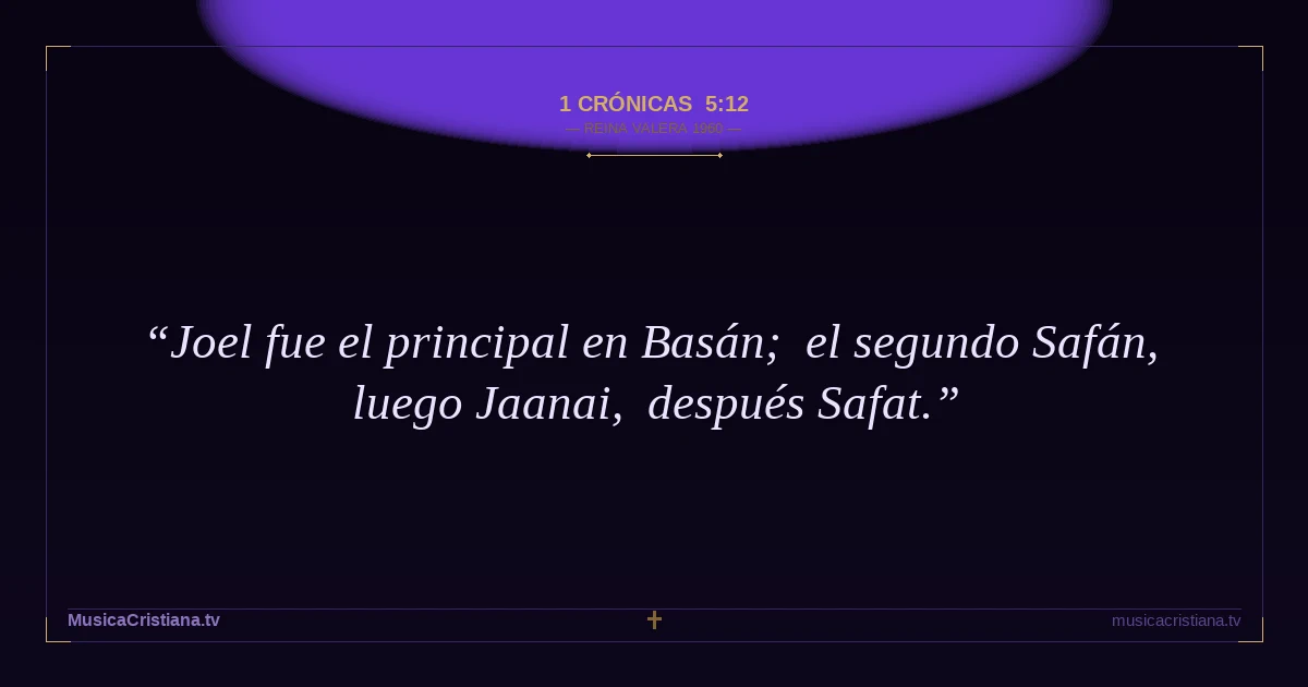 1 Crónicas 5:12 — Biblia Reina Valera 1960 — MusicaCristiana.tv
