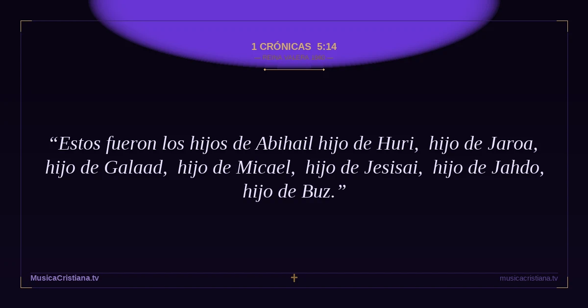 1 Crónicas 5:14 — Biblia Reina Valera 1960 — MusicaCristiana.tv