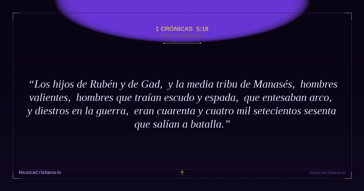 1 Crónicas 5:18 — Biblia Reina Valera 1960 — MusicaCristiana.tv