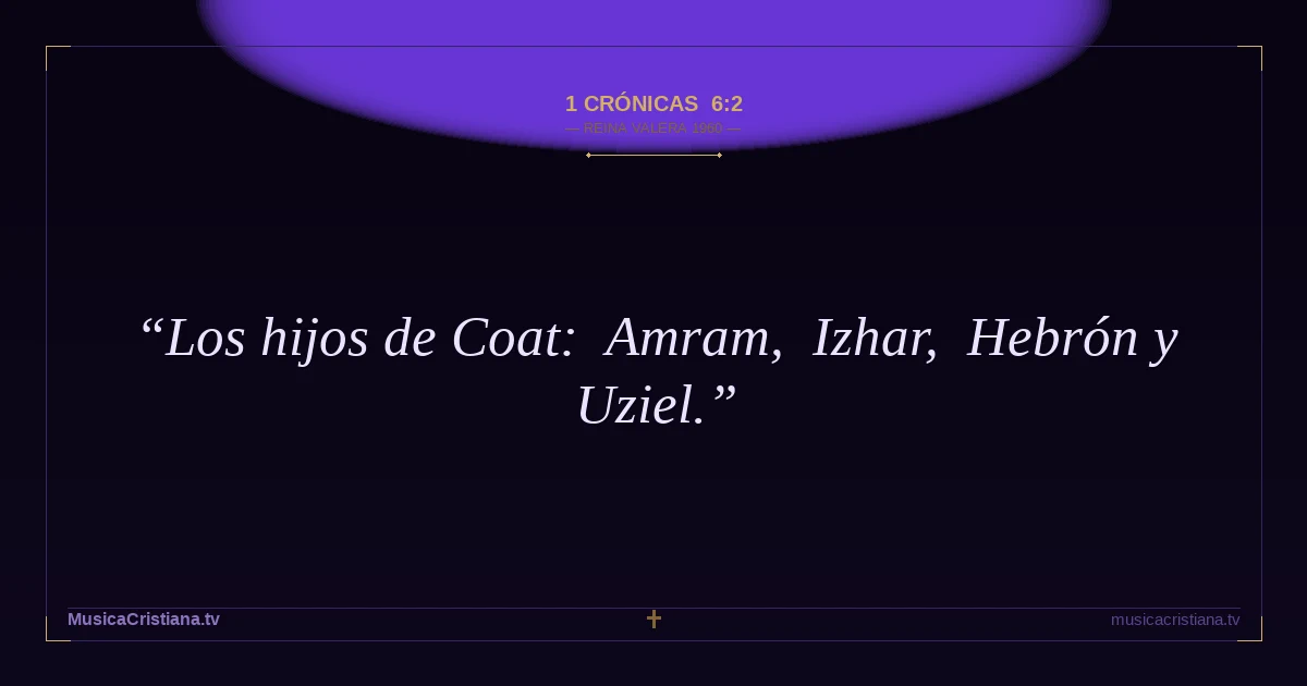 1 Crónicas 6:2 — Biblia Reina Valera 1960 — MusicaCristiana.tv