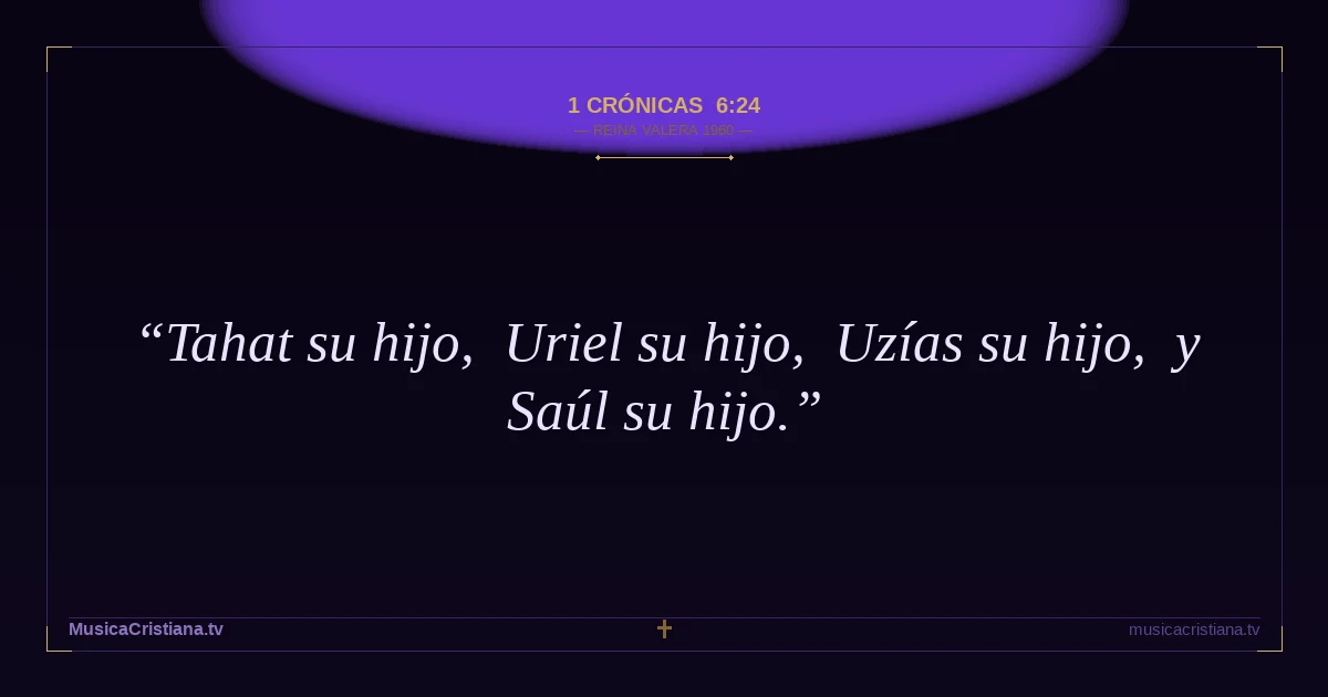 1 Crónicas 6:24 — Biblia Reina Valera 1960 — MusicaCristiana.tv