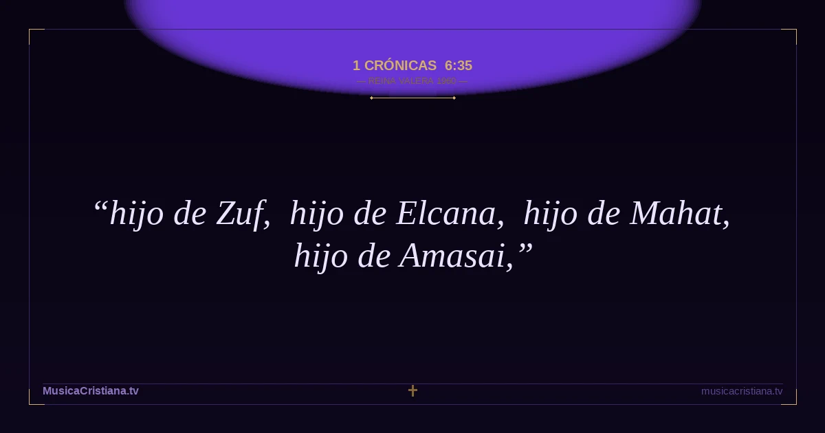 1 Crónicas 6:35 — Biblia Reina Valera 1960 — MusicaCristiana.tv