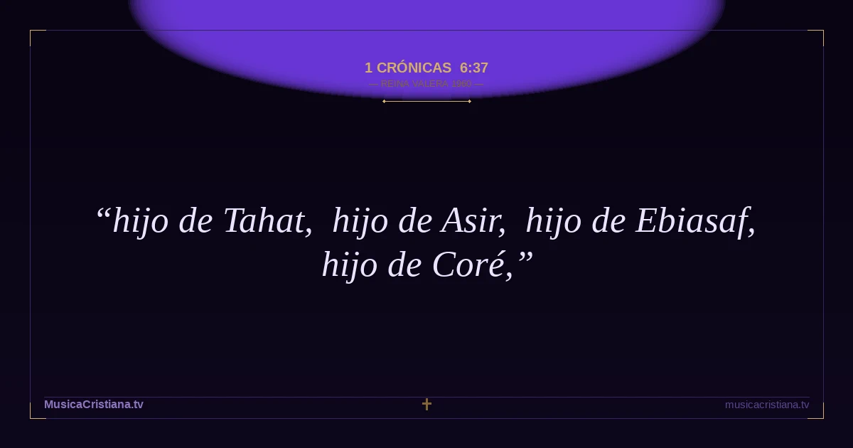 1 Crónicas 6:37 — Biblia Reina Valera 1960 — MusicaCristiana.tv