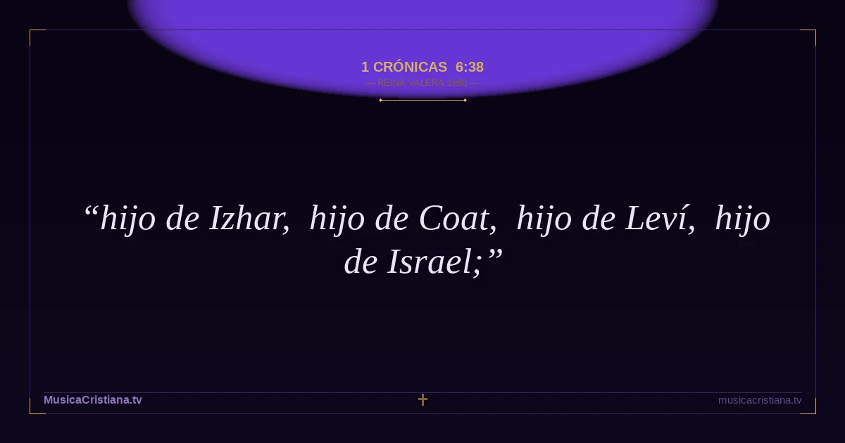 1 Crónicas 6:38 — Biblia Reina Valera 1960 — MusicaCristiana.tv