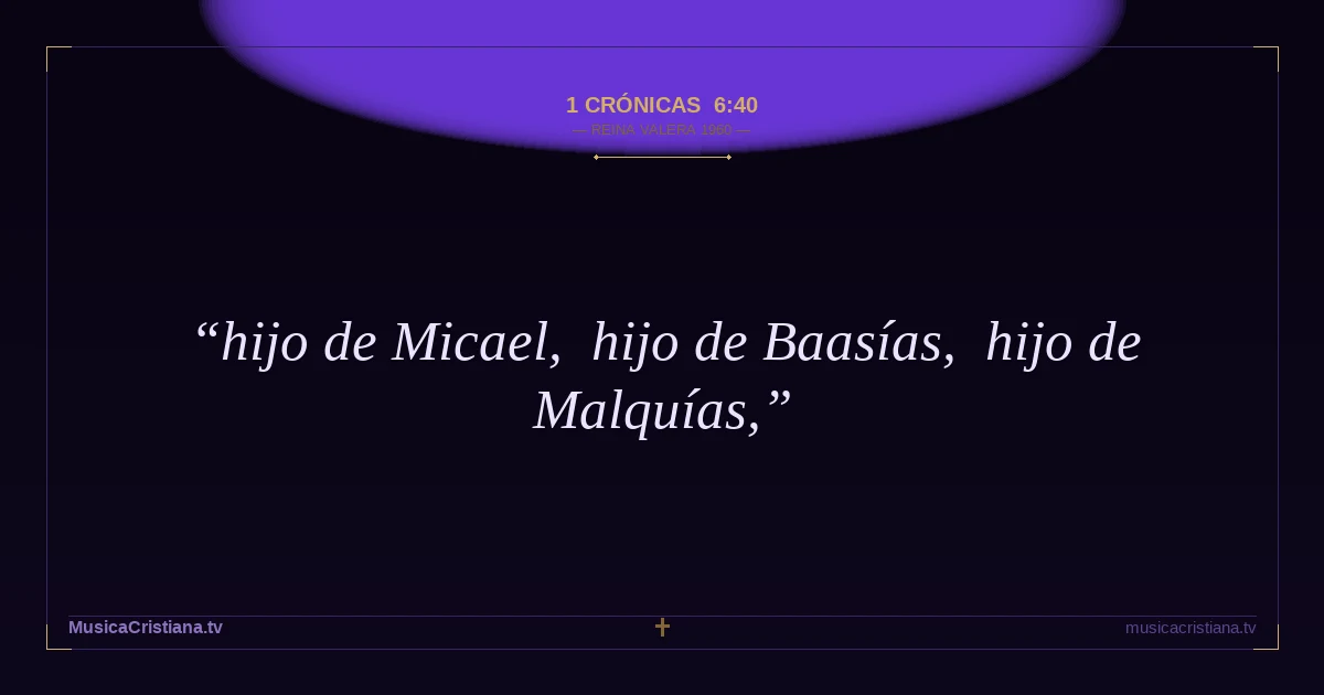 1 Crónicas 6:40 — Biblia Reina Valera 1960 — MusicaCristiana.tv