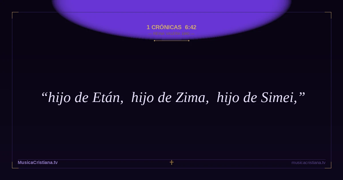 1 Crónicas 6:42 — Biblia Reina Valera 1960 — MusicaCristiana.tv