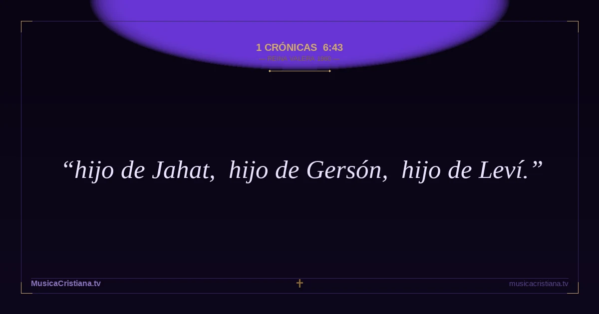 1 Crónicas 6:43 — Biblia Reina Valera 1960 — MusicaCristiana.tv