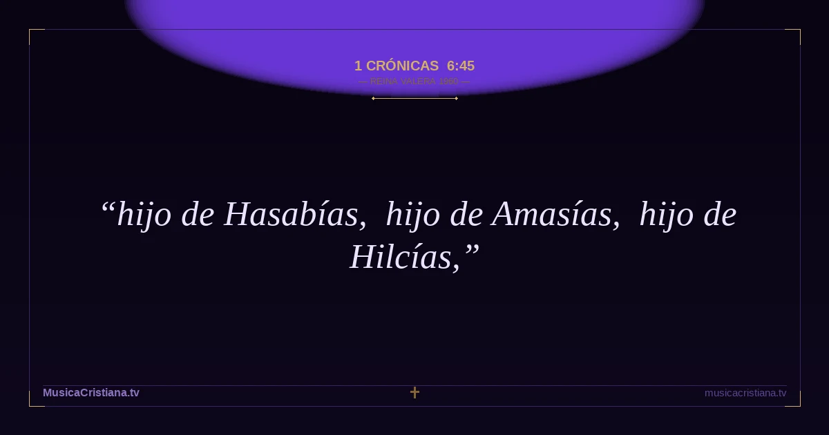1 Crónicas 6:45 — Biblia Reina Valera 1960 — MusicaCristiana.tv