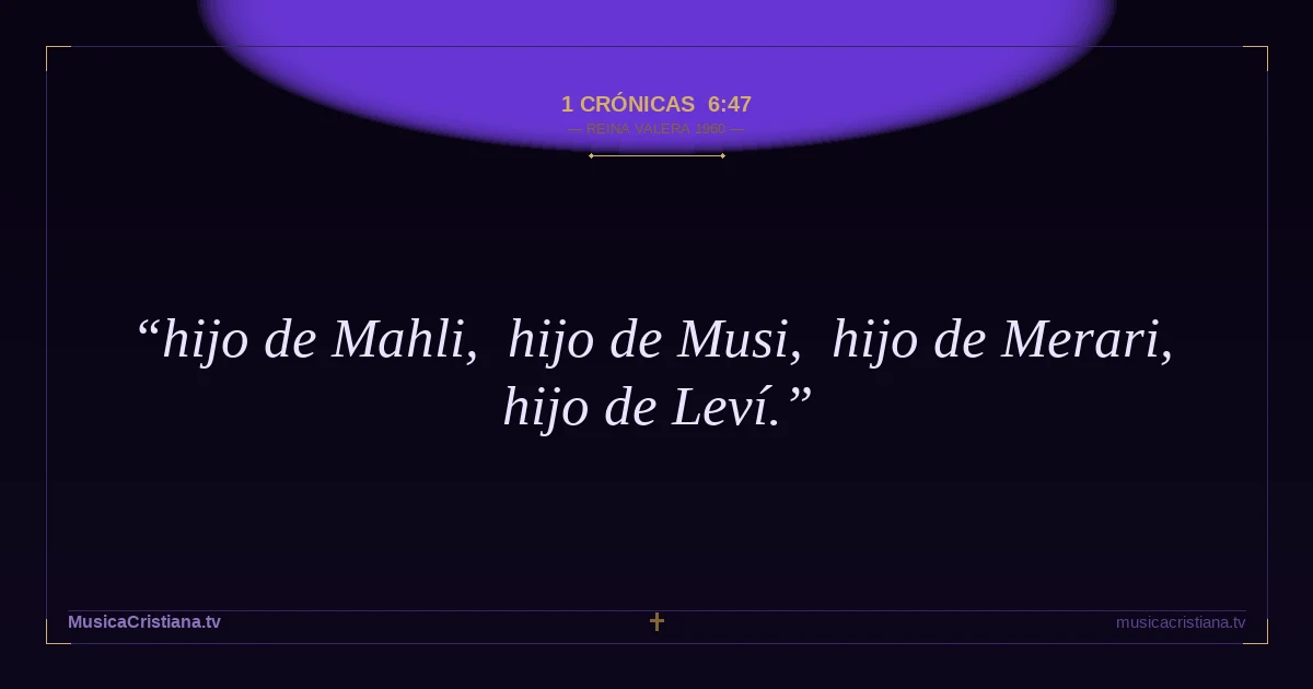 1 Crónicas 6:47 — Biblia Reina Valera 1960 — MusicaCristiana.tv