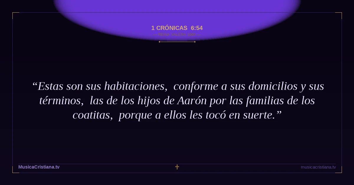 1 Crónicas 6:54 — Biblia Reina Valera 1960 — MusicaCristiana.tv