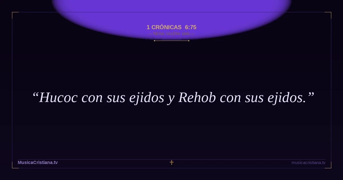 1 Crónicas 6:75 — Biblia Reina Valera 1960 — MusicaCristiana.tv